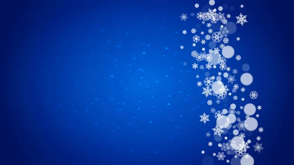 Zimowa Granica Białymi Płatkami Śniegu Boże Narodzenie Nowy Rok Pozioma — Wektor stockowy