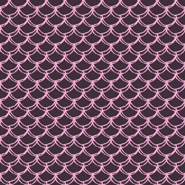 マーメイドスケールシームレスパターン 魚の肌の質感 女の子のファブリック テキスタイルデザイン 包装紙 水着や壁紙のためのティラブルな背景 水中で魚の鱗を持つ紫人魚の背景 — ストックベクタ