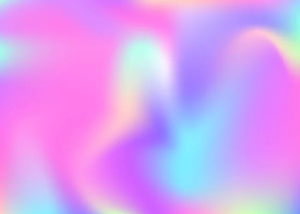 ホログラム抽象的な背景 ホログラムで多色グラデーションメッシュの背景 90年代 80年代のレトロスタイル ブック モバイルインターフェイス Webアプリのための虹彩グラフィックテンプレート — ストックベクタ
