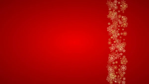 Flocos Neve Natal Fundo Vermelho Quadro Brilho Horizontal Para Banner —  Vetores de Stock