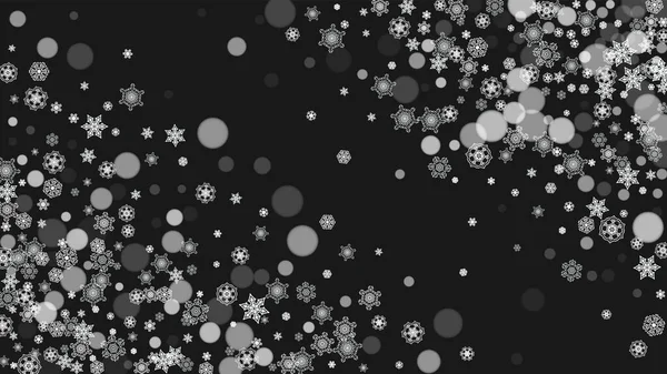 Snowflake Σύνορα Για Χριστούγεννα Και Την Πρωτοχρονιά Διακοπές Οριζόντια Όρια — Διανυσματικό Αρχείο