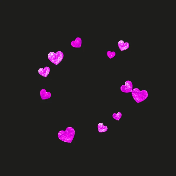 ピンクの輝きを持つバレンタインデーのためのグランジハートの背景 2月14日 グランジハートの背景用ベクトルコンフェッティ 手描きの質感 バウチャー 特別なビジネス広告 バナーのための愛のテーマ — ストックベクタ