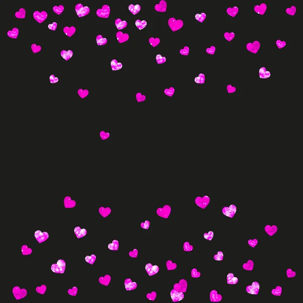 Свадебный Фон Розовыми Блестками Сердца День Святого Валентина Векторные Конфетти — стоковый вектор