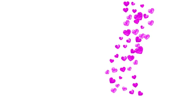 Valentines Day Heart Pink Glitter Sparkles Februari Hari Vektor Confetti - Stok Vektor