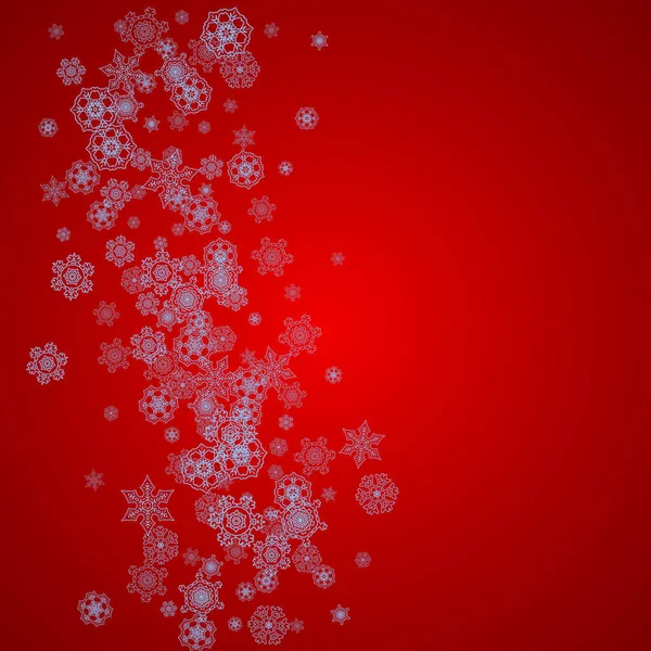 红色背景上有雪花的圣诞框架 圣诞老人的颜色 时尚的圣诞框架为节日横幅 特别的礼物 雪花飞扬 雪花飞扬 庆祝胜利 — 图库矢量图片