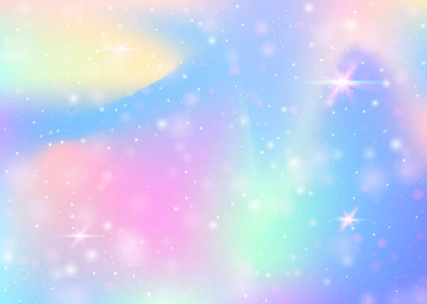 Feenhintergrund Mit Regenbogennetz Mädchenhaftes Universum Banner Prinzessinnenfarben Fantasy Farbverlauf Hintergrund — Stockvektor