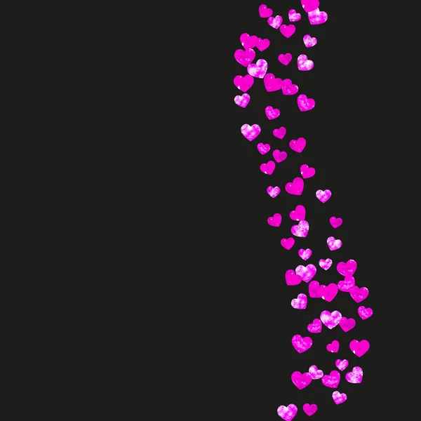 Pernikahan Confetti Dengan Pink Glitter Hati Hari Valentine Latar Belakang - Stok Vektor