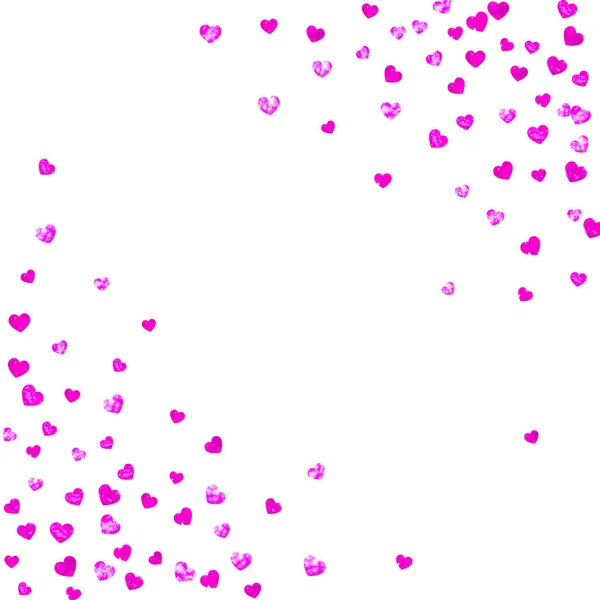 Alla Hjärtans Dag Försäljning Med Rosa Glitter Hjärtan Den Februari — Stock vektor