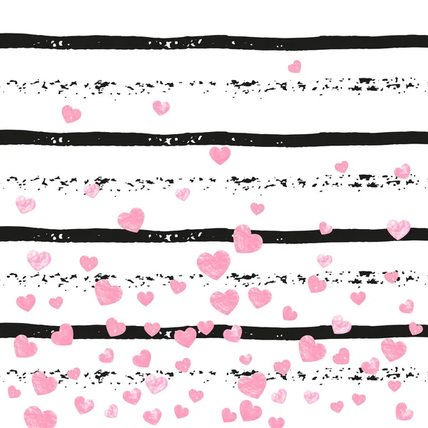Конфетти Розовыми Блестками Черных Полосах Блестящие Случайные Блёстки Металлическими Блестками — стоковый вектор