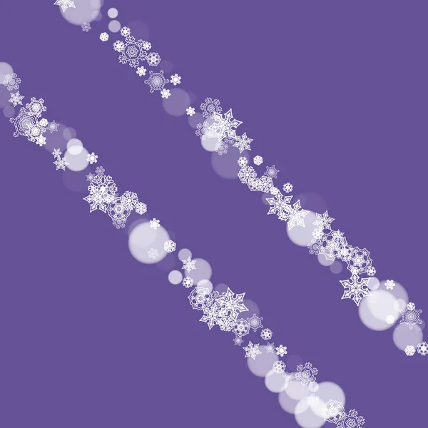紫色の雪の結晶と雪の窓 新年の雪の背景 チラシ ギフトカード パーティー招待状 小売オファーや広告のための冬のフレーム クリスマスの流行の背景 雪窓付きの休日のバナー — ストックベクタ