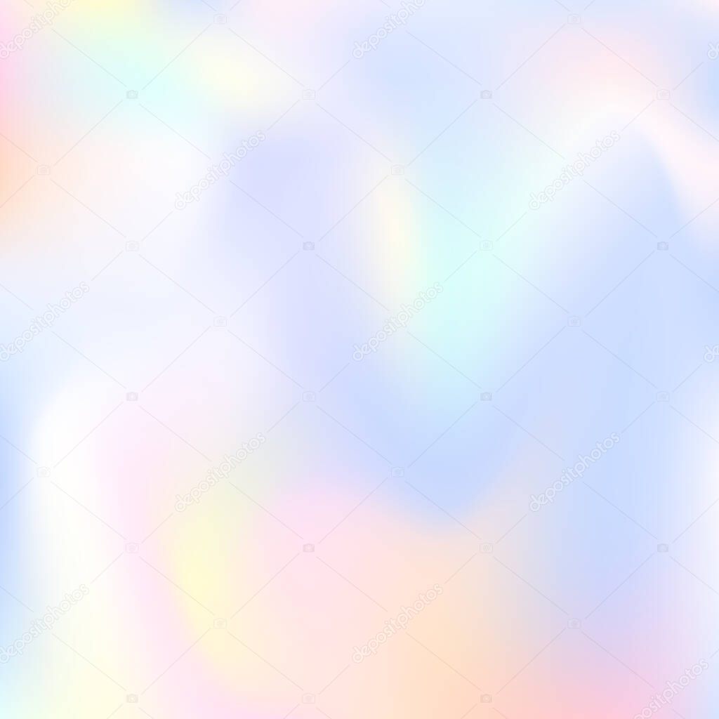 Gradient mesh abstract background. Spectrum holographic backdrop with gradient mesh. 90s, 80s retro style. Pearlescent graphic template for banner, flyer, cover design, mobile interface, web app.
