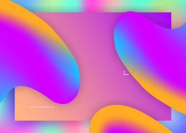 İniş sayfası. Canlı gradyan örgüsü. Modern modayla birlikte holografik 3d arkaplan. Sihirli pankart, web sitesi kompozisyonu. Sıvı dinamik elementler ve sıvı şekilli iniş sayfası.