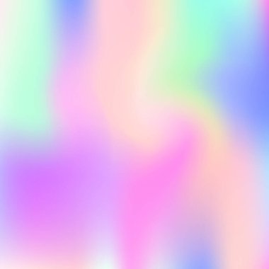 Soyut arkaplan hologramı. Hologramla sıvı gradyan örgü arkaplanı. 90 'lar, 80' ler modası. Broşür, el ilanı, poster tasarımı, duvar kağıdı, mobil ekran için yanardöner grafik şablonu.