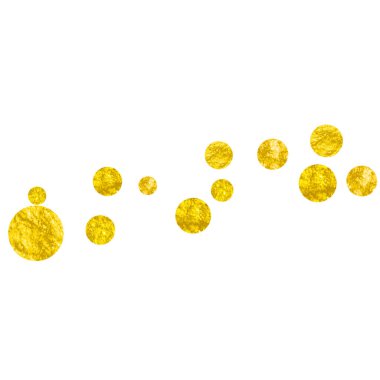 İzole edilmiş arka planda noktalı düğün simleri konfetisi. Metalik kıvılcımlı parlak pullar. Parti daveti, düğün öncesi parti daveti ve davetiye için altın parıltılı tasarım.