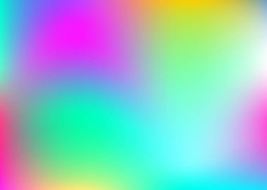 Holografik soyut arkaplan. Gradyan örgülü renkli holografik arkaplan. 90 'lar, 80' ler modası. Broşür, pankart, duvar kağıdı, mobil ekran için yanardöner grafik şablonu.