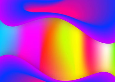 Sıvı arkaplan. Canlı gradyan örgüsü. Geometrik sunum, rapor tasarımı. Modern modayla birlikte holografik 3d arkaplan. Sıvı dinamik elementler ve şekillerle akışkan arkaplan.