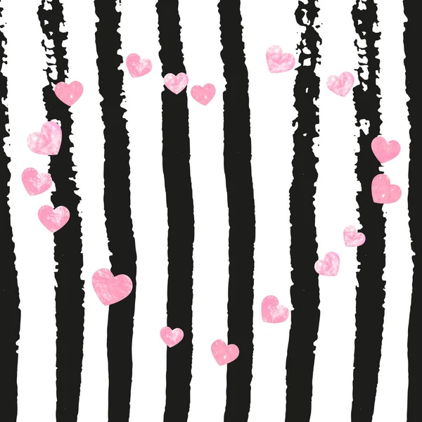 Confeti Brillo Boda Con Corazones Rayas Negras Lentejuelas Con Brillo — Vector de stock