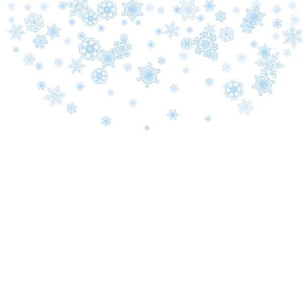 Marco Invierno Con Copos Nieve Azules Para Celebración Navidad Año — Archivo Imágenes Vectoriales