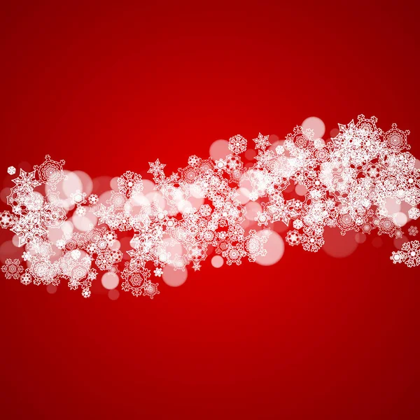 Різдвяний Кордон Білими Сніжинками Червоному Тлі Санта Кольори Настрій Веселого — стоковий вектор
