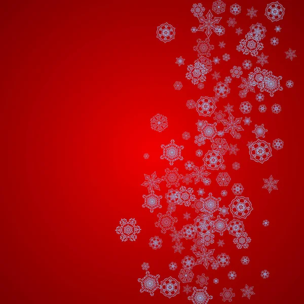 Marco Navidad Con Copos Nieve Sobre Fondo Rojo Colores Santa — Vector de stock