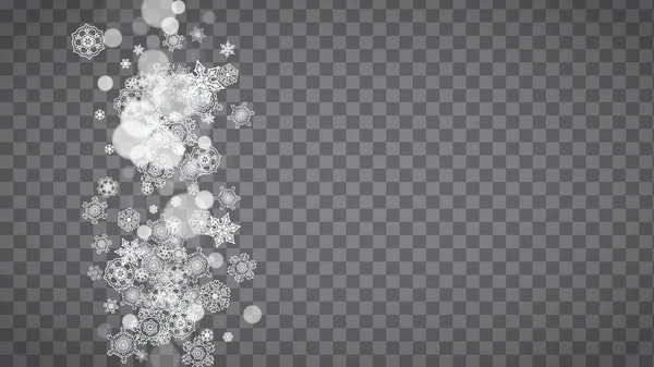 Zimowa Rama Białymi Płatkami Śniegu Boże Narodzenie Nowy Rok Pozioma — Wektor stockowy