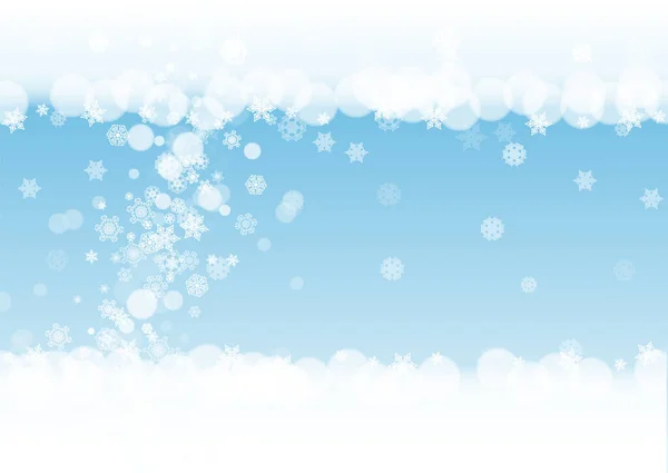 Зимова Рамка Білими Сніжинками Різдво Новий Рік Горизонтальна Зимова Рама — стоковий вектор