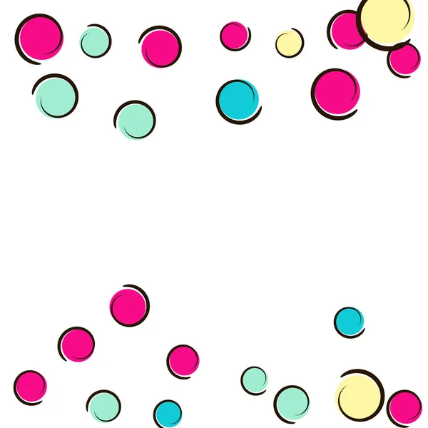 Marco Lunares Con Confeti Arte Pop Cómico Grandes Manchas Colores — Vector de stock