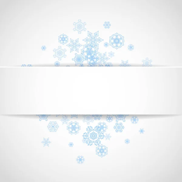 Χριστουγεννιάτικο Χιόνι Λευκό Φόντο Μπλε Πλαίσιο Για Χειμώνα Πανό Κουπόνι — Διανυσματικό Αρχείο