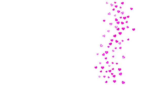 ピンクの輝きとバレンタインデーの境界線が輝きます 2月14日 バレンタインデーボーダーテンプレート用ベクトルコンフェッティ 手描きの質感をグランジ チラシのテーマを愛し 特別なビジネスオファー プロモーション — ストックベクタ