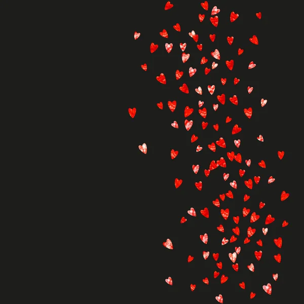 Fondo Corazón Grunge Para Día San Valentín Con Brillo Rojo — Vector de stock