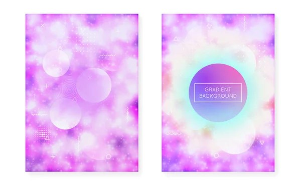 Couvercle Bauhaus Serti Formes Liquides Fond Lumineux Néon Avec Violet — Image vectorielle