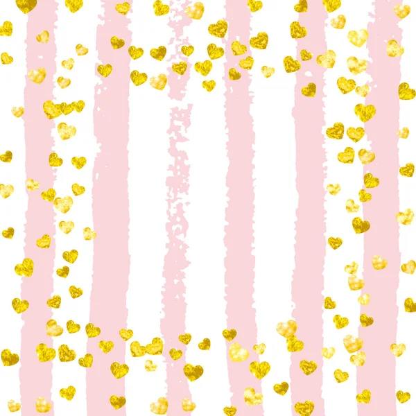 Confettis Paillettes Mariage Avec Coeur Sur Rayures Roses Paillettes Tombantes — Image vectorielle