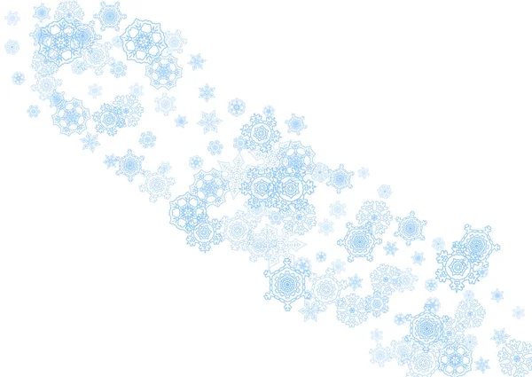 Moldura Inverno Com Flocos Neve Azuis Para Celebração Natal Ano — Vetor de Stock