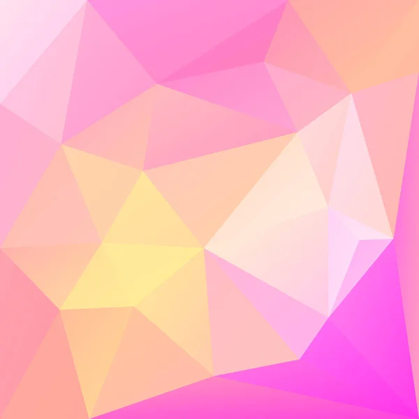 渐变的抽象正方形三角形背景 温暖的粉色和黄色的多边形背景 用于商业展示 时尚的几何抽象横幅 技术概念传单 马赛克风格 — 图库矢量图片
