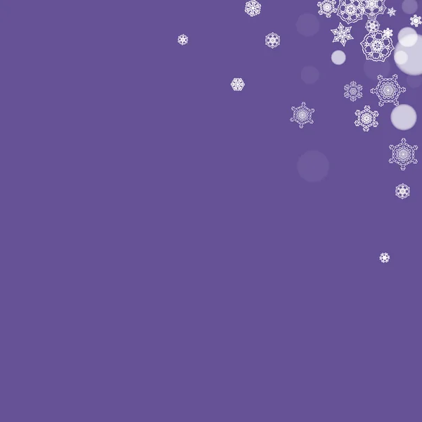 Bannière Flocons Neige Avec Neige Ultraviolette Nouvel Toile Fond Frontière — Image vectorielle