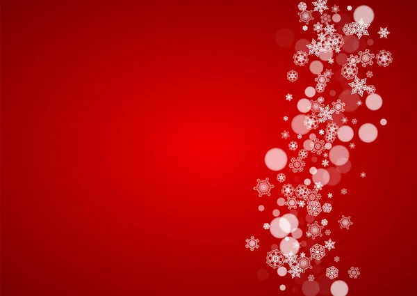 Cadre Noël Avec Chute Neige Sur Fond Rouge Les Couleurs — Image vectorielle