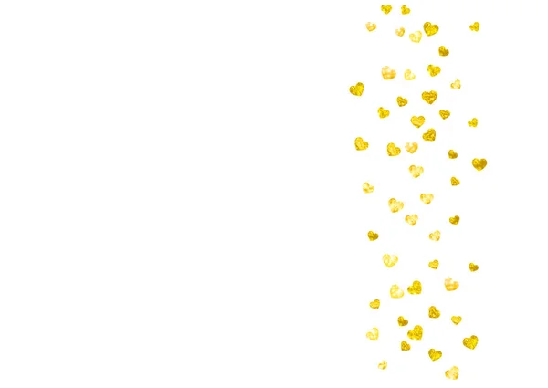 Cuore Cornice Sfondo Con Glitter Oro San Valentino Coriandoli Vettoriali — Vettoriale Stock