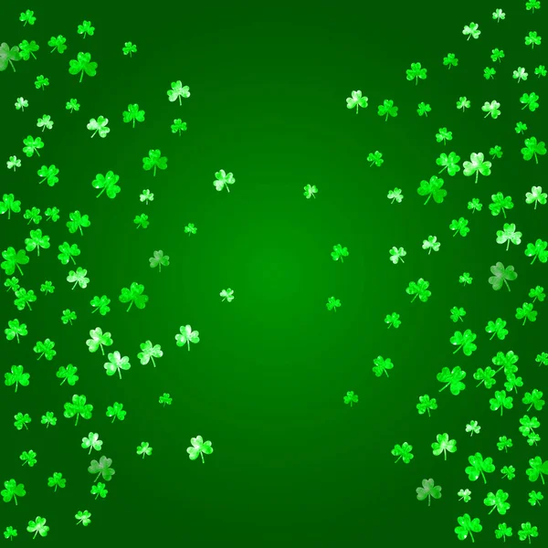 Patricks Day Hintergrund Mit Shamrock Glückliches Kleeblatt Konfetti Glitzerrahmen Von — Stockvektor