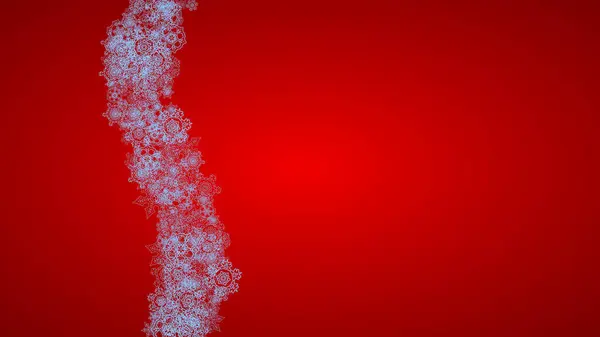 Cadre Noël Avec Flocons Neige Sur Fond Rouge Les Couleurs — Image vectorielle