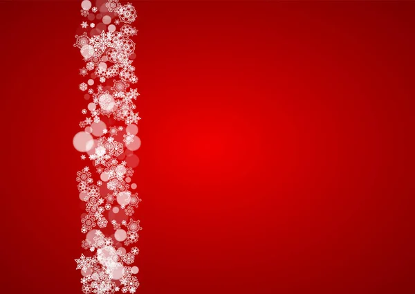 Neige Noël Sur Fond Rouge Les Couleurs Père Noël Cadre — Image vectorielle