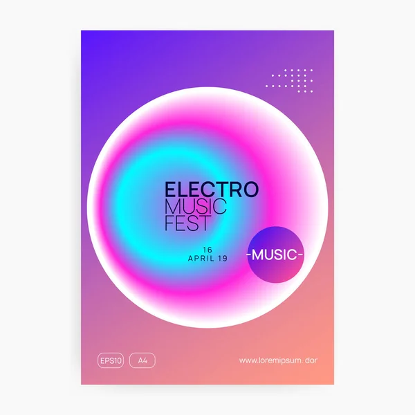 Affiche Musicale Son Électronique Nuit Danse Style Vie Vacances Forme — Image vectorielle