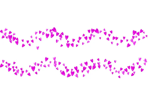 Moederdag Achtergrond Met Roze Glitter Confetti Geïsoleerd Hartsymbool Rozenkleur Briefkaart — Stockvector