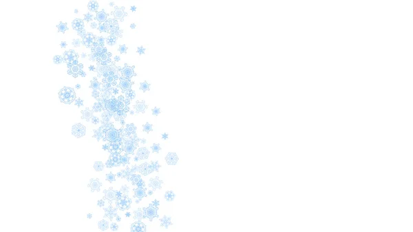 Cornice Invernale Con Fiocchi Neve Blu Natale Capodanno Cornice Orizzontale — Vettoriale Stock