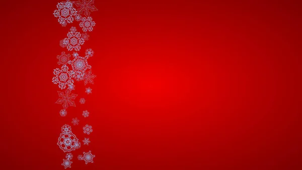 Christmas Frame Snowflakes Red Background Santa Claus Colors Horizontal Christmas — Stock Vector