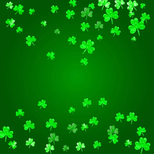Saint Patricks Fundo Dia Com Trevo Confete Trevo Sorte Quadro — Vetor de Stock