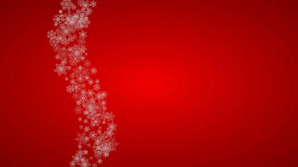 Weihnachten Hintergrund Mit Silbernen Schneeflocken Und Funkelt Horizontale Neujahrs Und — Stockvektor