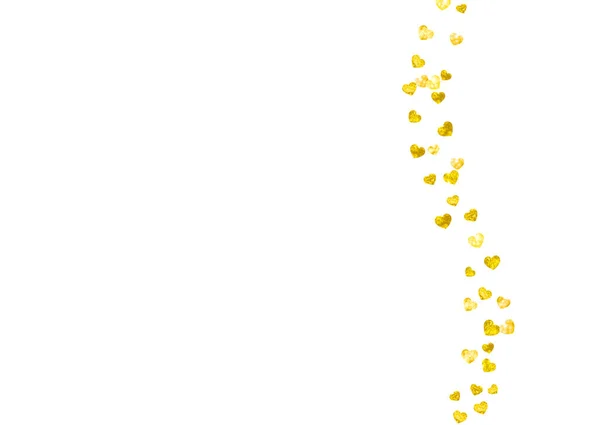 Fundo Dos Namorados Com Corações Brilho Ouro Fevereiro Vector Confetti —  Vetores de Stock