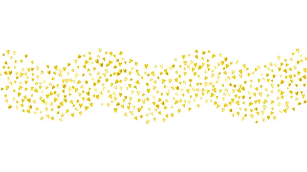 Hari Valentine Berbatasan Dengan Berkilau Emas Februari Hari Vektor Confetti Stok Ilustrasi 