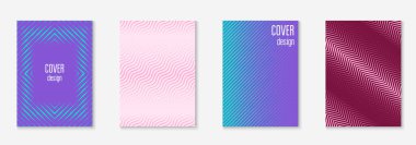 Güzel kapak şablonu. Yarım ton eğimli asgari trend vektörü. Broşür, poster, broşür ve davetiye için Geometrik serin kapak şablonu. Minimalist renkli şekiller. Soyut resimleme.