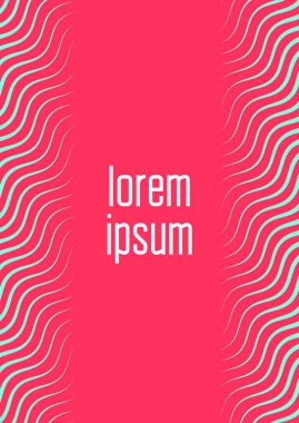 Geometrik dalgalar ve gradyanlarla soyut asgari kaplama. Yarım tonlu modaya uygun bir düzen. Kitap, afiş, davetiye ve poster için soyut asgari kapak şablonu. Gelecekçi iş illüstrasyonu.
